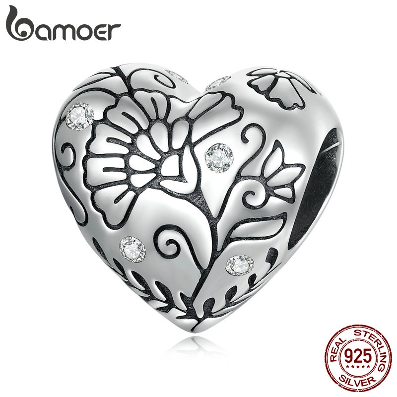 BAMOER Mặt Vòng cổ Bạc 925 Hình Trái Tim