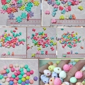 100gr hạt cườm nhựa màu - Nguyên liệu làm vòng tay, handmade