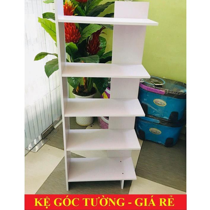 Kệ đựng sách vở bằng gỗ MDF, kệ đứng góc tường, hàng lắp ráp thông minh và đa năng. Đẹp và giá rẻ.