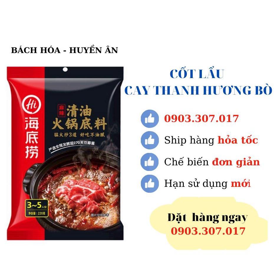 CỐT LẨU HAIDILAO CAY THANH HƯƠNG BÒ