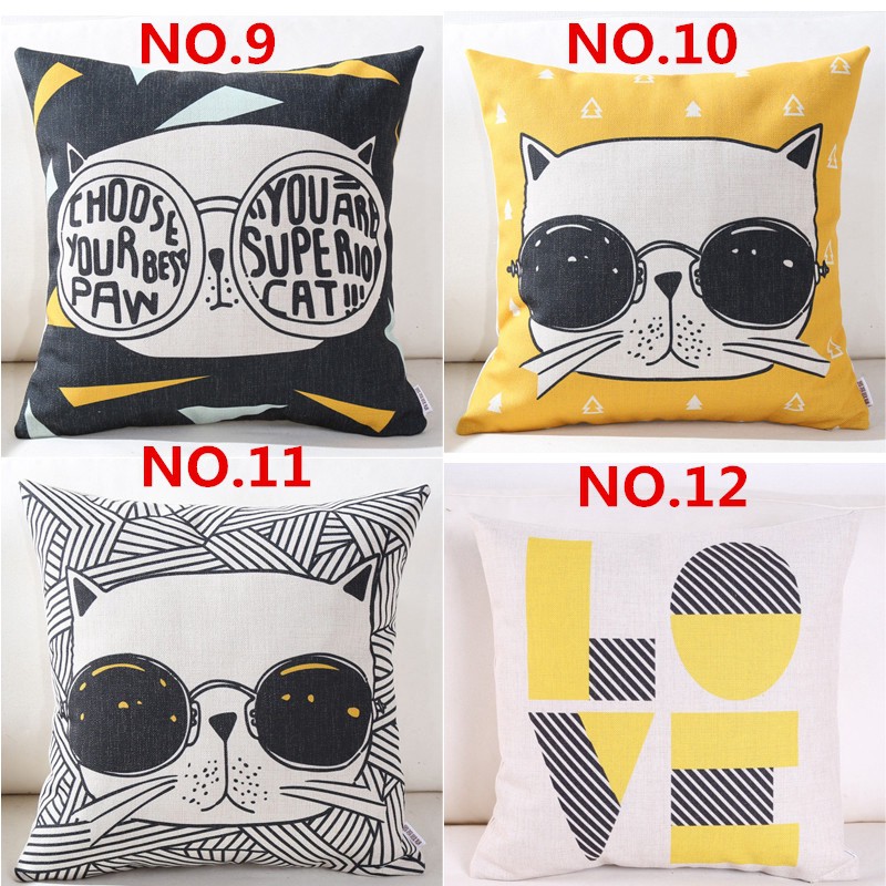 Áo gối kích thước 45cm x 45cm họa tiết hình mèo trang trí sofa sáng tạo | BigBuy360 - bigbuy360.vn