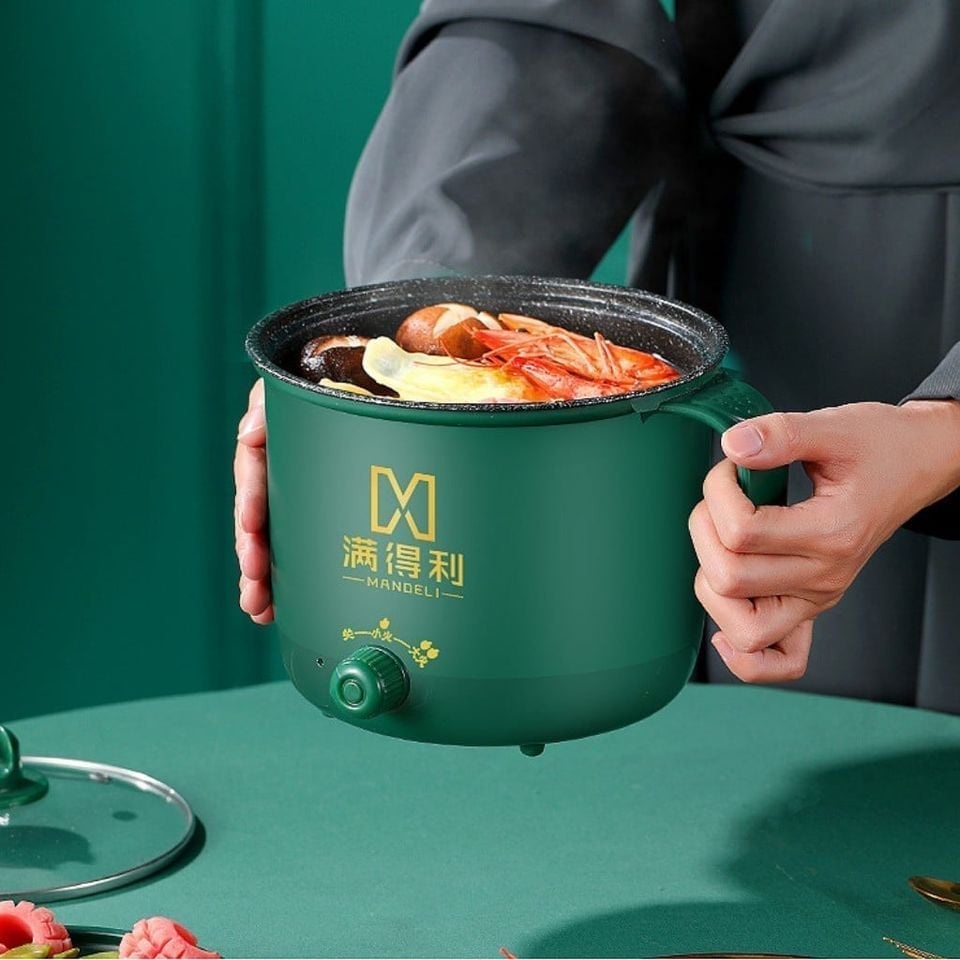 Nồi lẩu mini kèm vỉ hấp ( ca mì xanh)