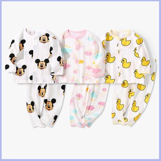 Combo 3 Bộ quần áo sơ sinh cotton thông hơi dài tay cho bé 0 -14 tháng họa tiết bé tai bé gái