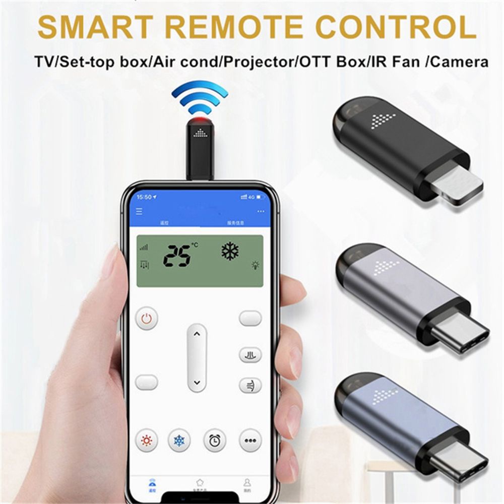 EXPEN Multifunctional TV Remote Control Type-C Plug Smart IR Adapter Phone Remote Control Smart Phone Micro -USB Infrared Transmitter Phone Mount Wireless Infrared Mobile Phone Appliances Adapter/Multicolor