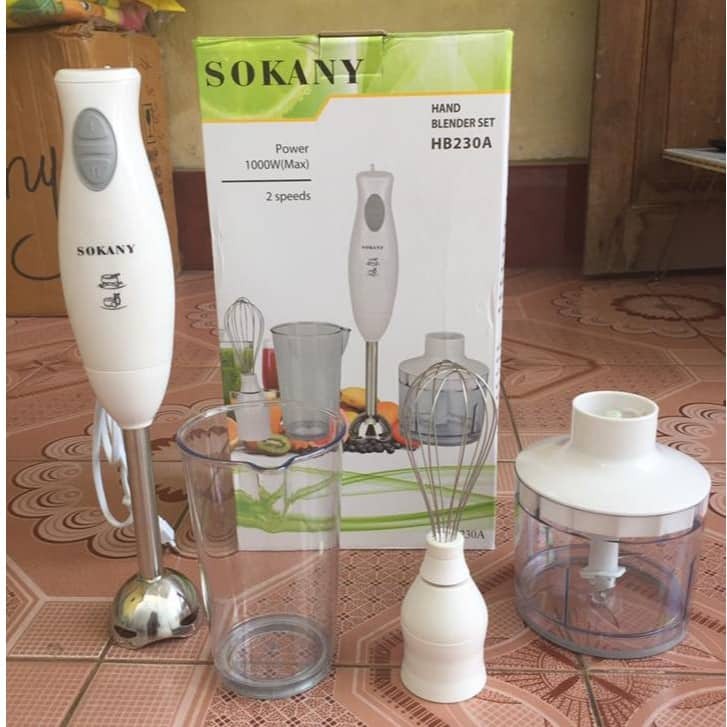 Máy xay cầm tay đa năng (say thịt, cá, hoa quả, đánh trứng, đánh bột...) Sokany HB230A