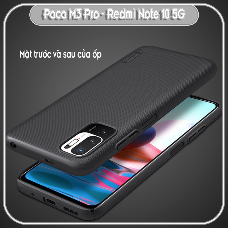 Ốp lưng cho Xiaomi Poco M3 Pro - Redmi Note 10 5G Frosted Shield nhựa PC cứng Nillkin - Hàng nhập khẩu