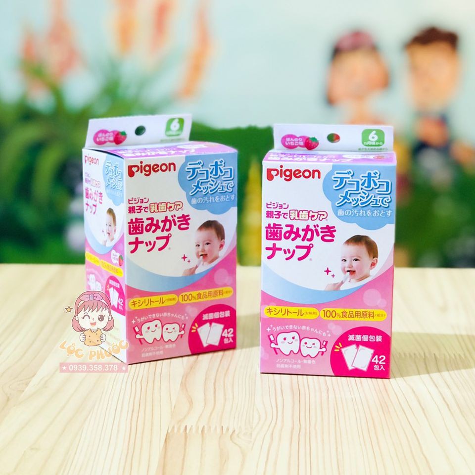 KHĂN LAU RĂNG PIGEON CHO BÉ TỪ 6m+ (42 MIẾNG/HỘP)