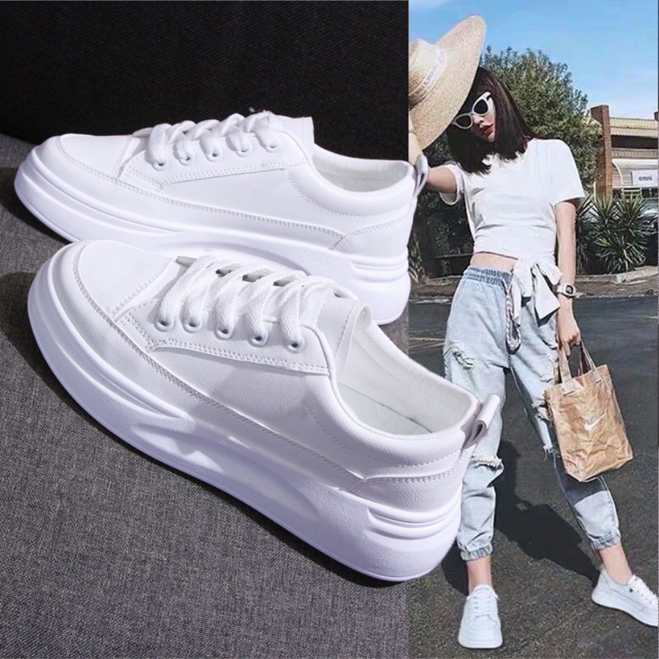 Giày bata trắng phong cách Hàn Quốc 2020 cho nữ