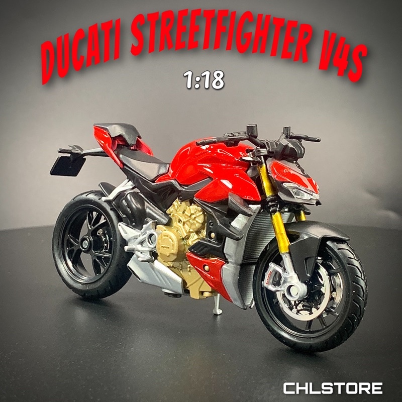 XE MÔ HÌNH - MOTO DUCATI Streetfighter V4S 2021 - MAISTO tỷ lệ 1:18 CHLstore Mô Hình Xe