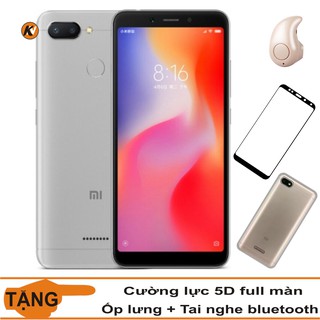 Điện thoại xiaomi redmi 6 32gb 3gb + ốp lưng + cường lực 5d + tai nghe bluetools