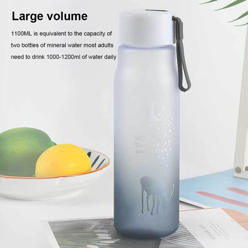 Bình Đựng Nước 500ml Bằng Nhựa Mờ Chống Rò Rỉ Có Tay Cầm Kèm Dây Đeo Cho Hoạt Động Thể Thao Ngoài Trời