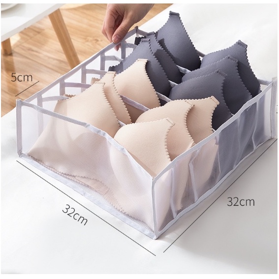 Khay sắp xếp tủ quần áo chất liệu vải lưới - Túi vải đựng đồ lót tất vớ cá nhân Clovershop