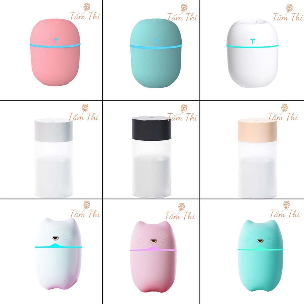 Máy Xông Tinh Dầu Mini Humidifier Máy Khuếch Tán Tinh Dầu Mini Phun Sương Tạo Ẩm Cho Phòng Ngủ &amp; Trên Xe Hơi