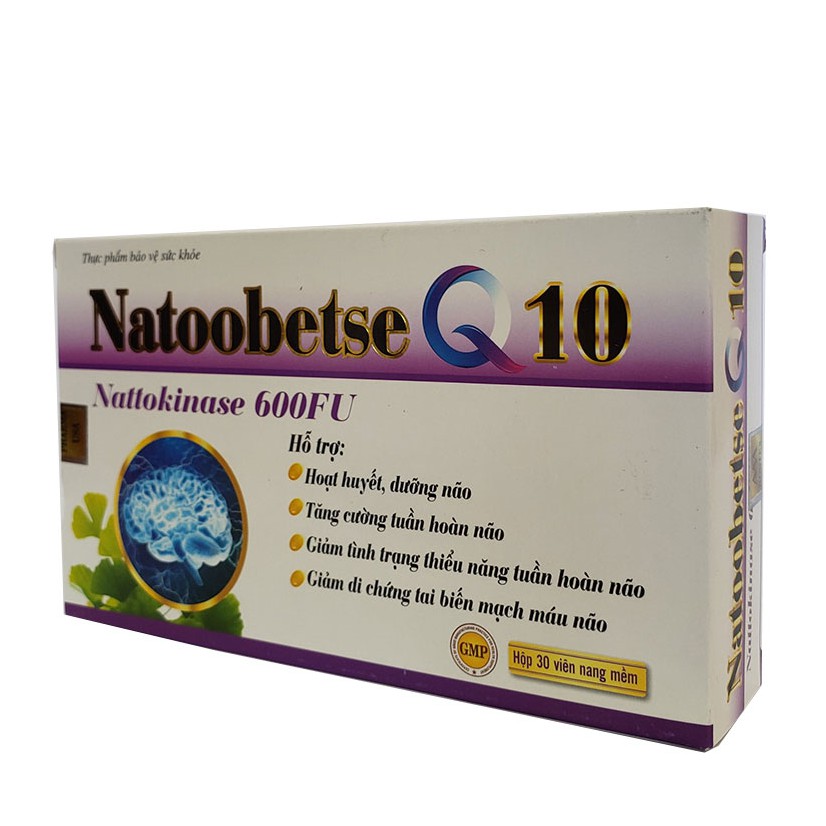 Hoạt huyết dưỡng não Natoobetse Q10 giúp tăng cường tuần hoàn não hộp 30 viên