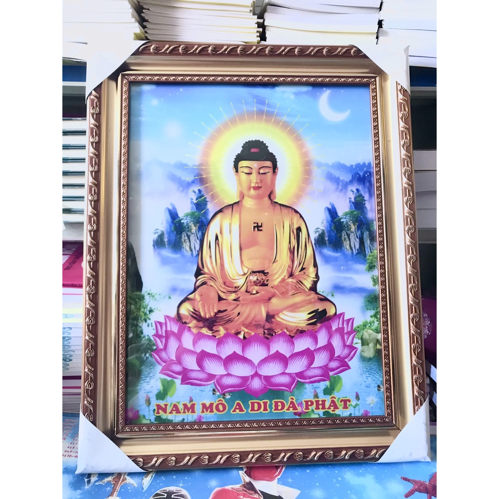 tranh điện - tranh phật cắm điện có hào quang