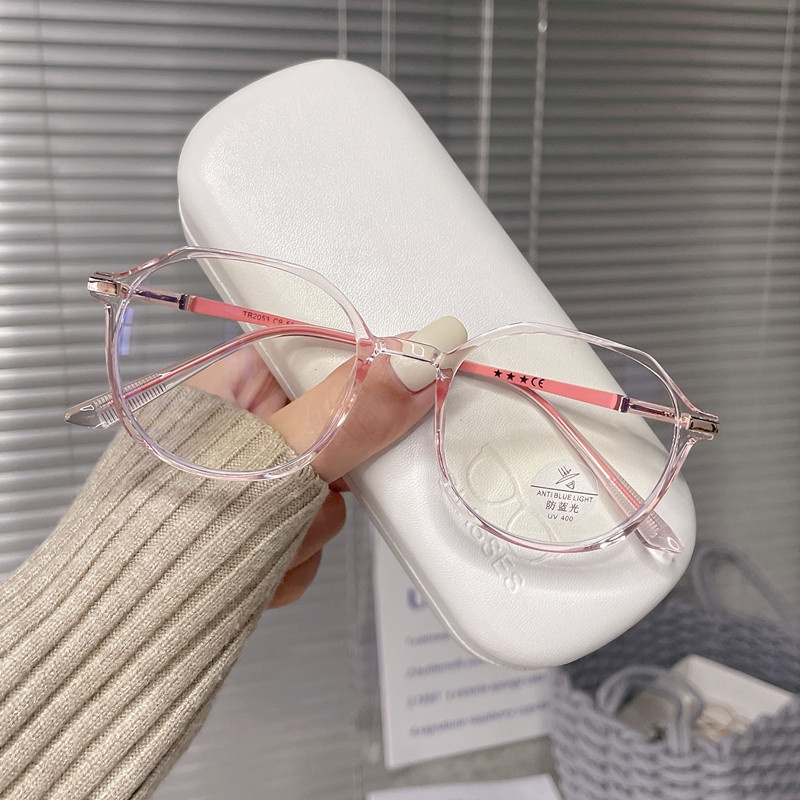 Mắt Kính Gọng Kim Loại Chống Bức Xạ Phong Cách Retro Hàn Quốc Cho Nam Nữ