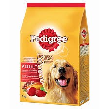 Thức ăn chó Pedigree vị thịt bò &amp; rau củ túi 3kg