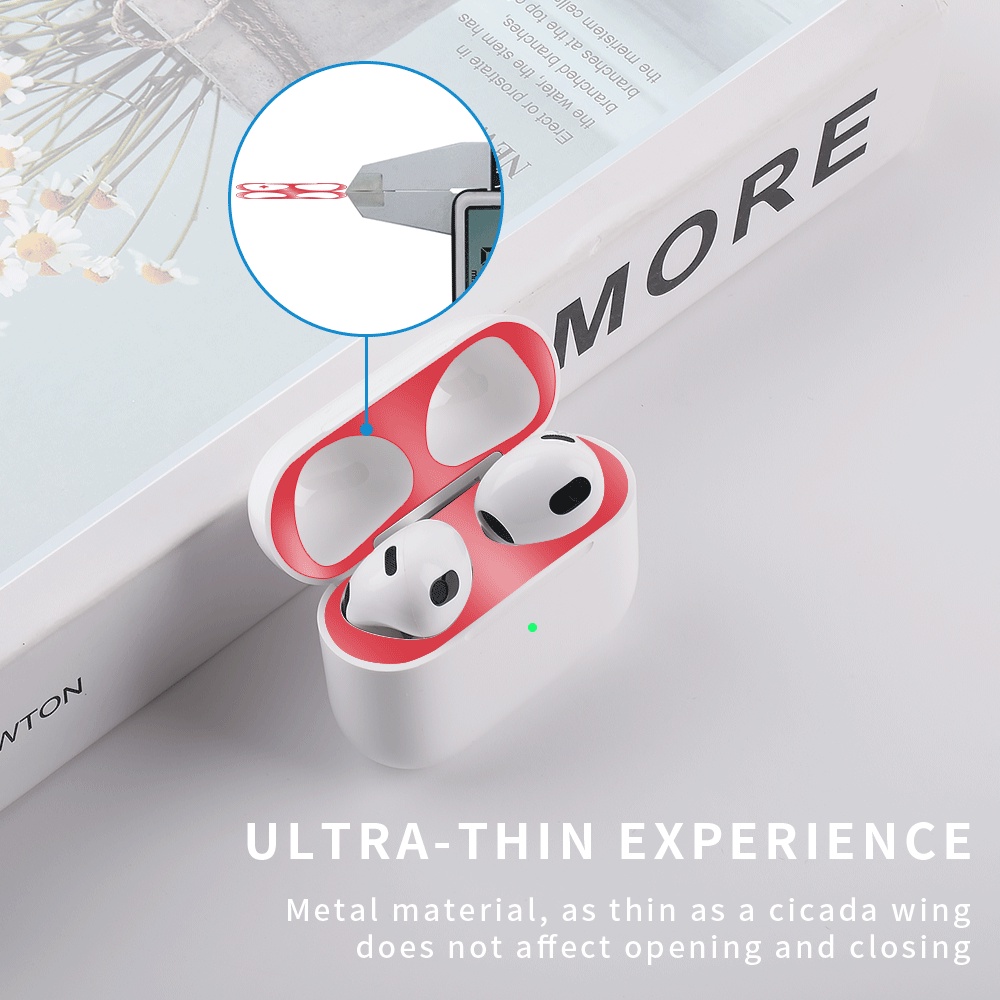 Miếng dán chống bụi chống trầy thích hợp cho hộp tai nghe Apple AirPods 1 2 3 Pro Apple AirPods 2 1 3