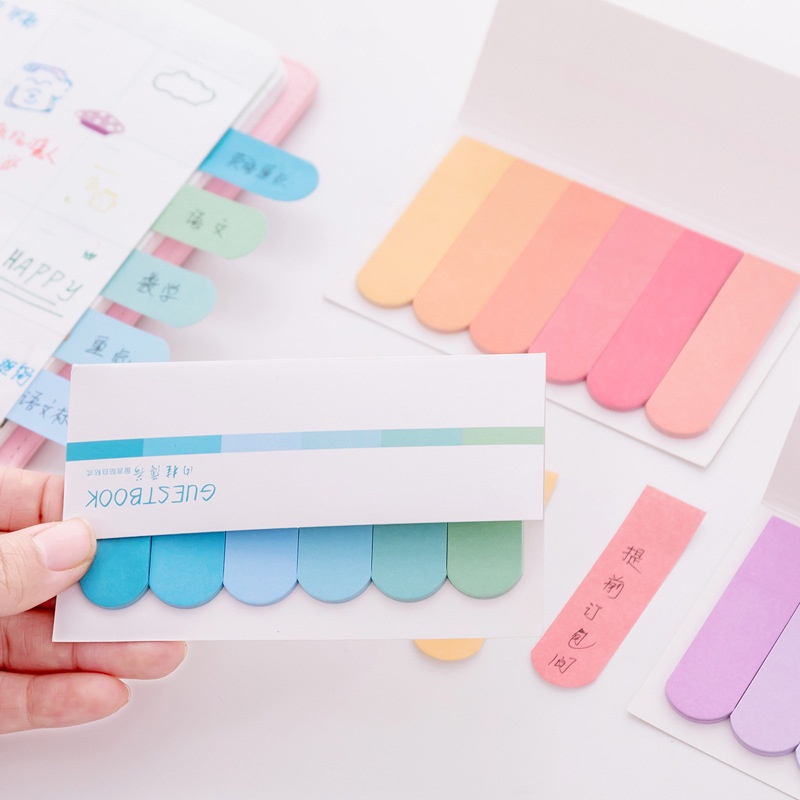 Giấy ghi chú label marker pastel LIZAMO dụng cụ văn phòng phẩm, giấy note 120 tờ 65*18mm GN159