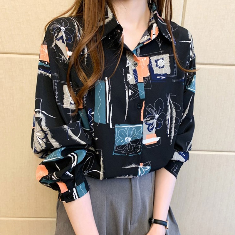 Áo Thun Tay Dài In Họa Tiết Độc Đáo Thời Trang Dễ Phối Đồ Cho Nữ