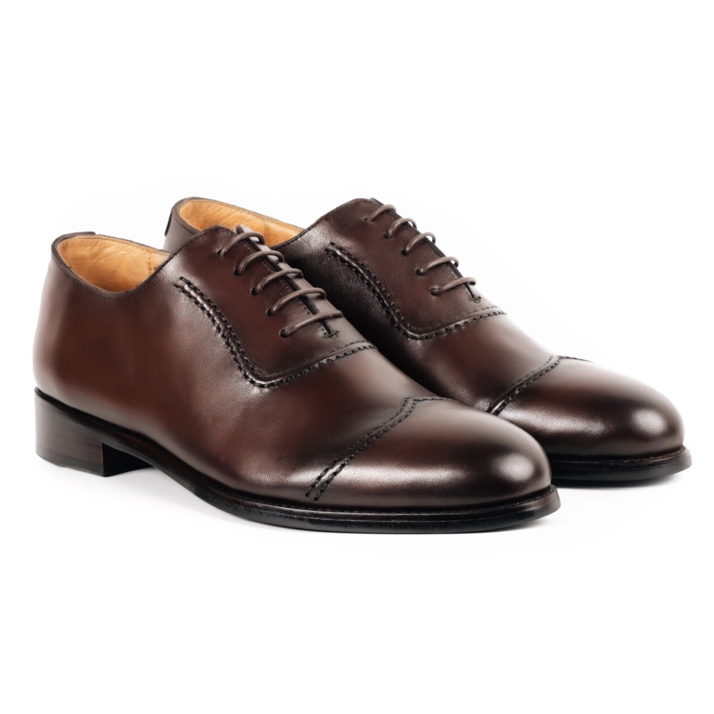 Giày Tây Cao Cấp DOUBLE STITCHES OXFORD - OF22 - Da Bò Ý Lót Trong Da Bò Mộc - Thương hiệu Be Classy