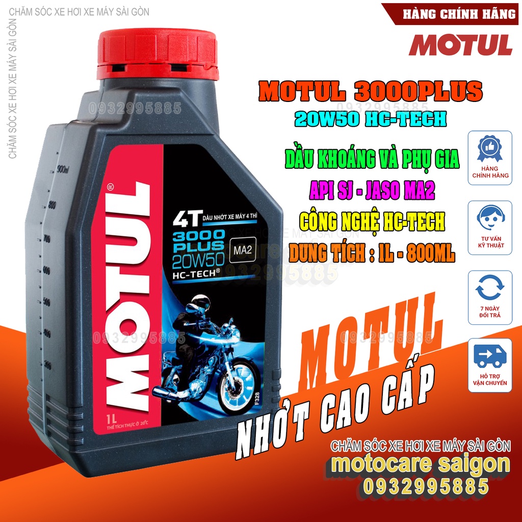 Nhớt xe máy số cao cấp Motul 3000 Plus 20W50