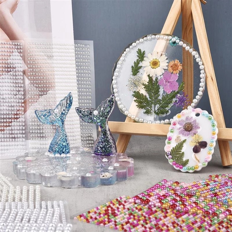 1 Set Đá Kim Cương Ngọc Trai 3D Tự Dính Trang Trí Móng Tay Nghệ Thuật