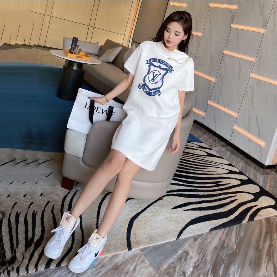 Đầm L.V Hàng Xuất Dư, Chất Liệu 100% Cotton Mềm Mịn