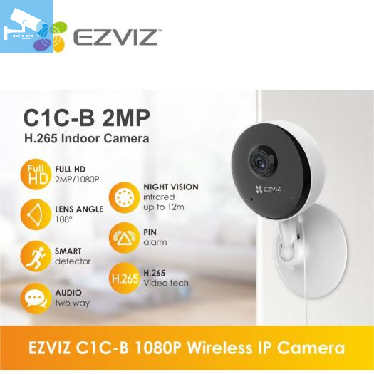 Camera WiFi Ezviz C1C B 1080P chuẩn nén H.265 Góc siêu rộng - Chính Hãng