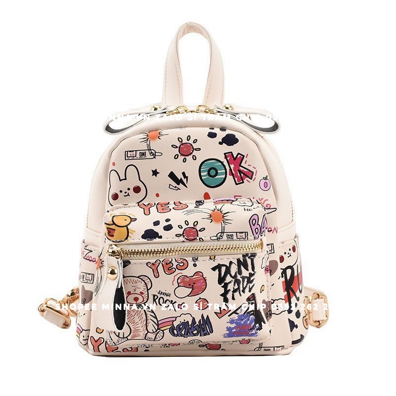 Balo mini nữ hình ngộ ngĩnh dễ thương đi làm, đi chơi phong cách hàn quốc Mã 2