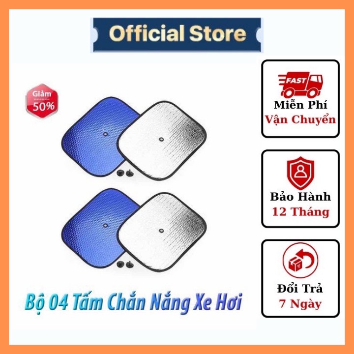 Bộ 4 miếng che nắng bên trong ô tô ⚡️𝐅𝐑𝐄𝐄 𝐒𝐇𝐈𝐏⚡️ Loại dày chống nắng hiệu quả