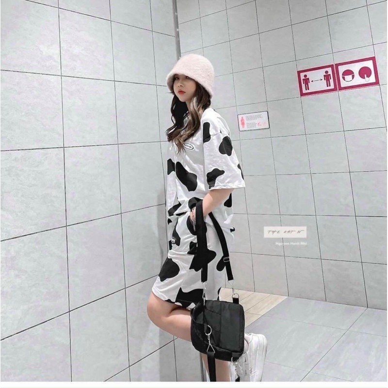 [GIÁ HUỶ DIỆT] Bộ Bò Sữa Shorts Logo - Set Bò Sữa Đùi Mặc Đi Chơi Ở Nhà Chất Đẹp( có video ảnh thật)