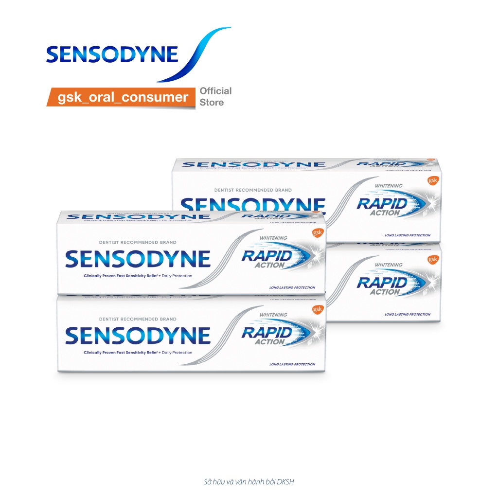 Bộ 4 kem đánh răng Sensodyne Rapid Action Whitening 100G/tuýp