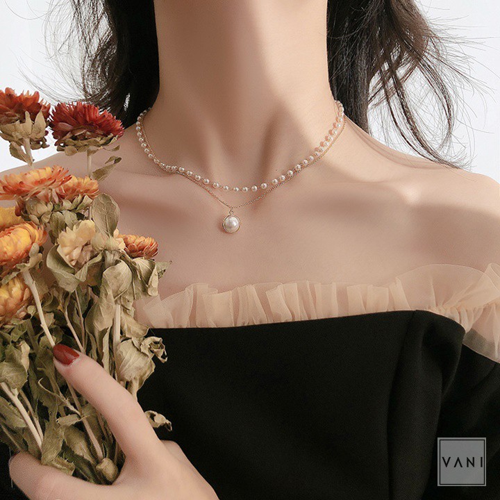 Vòng Cổ Đôi Choker Ngọc Trai Nhân Tạo Necklace Trend