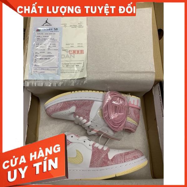 (FREESHIP + ẢNH THẬT 1.1) Jordan Low 1 Hồng Xước vảy sơn Chuẩn