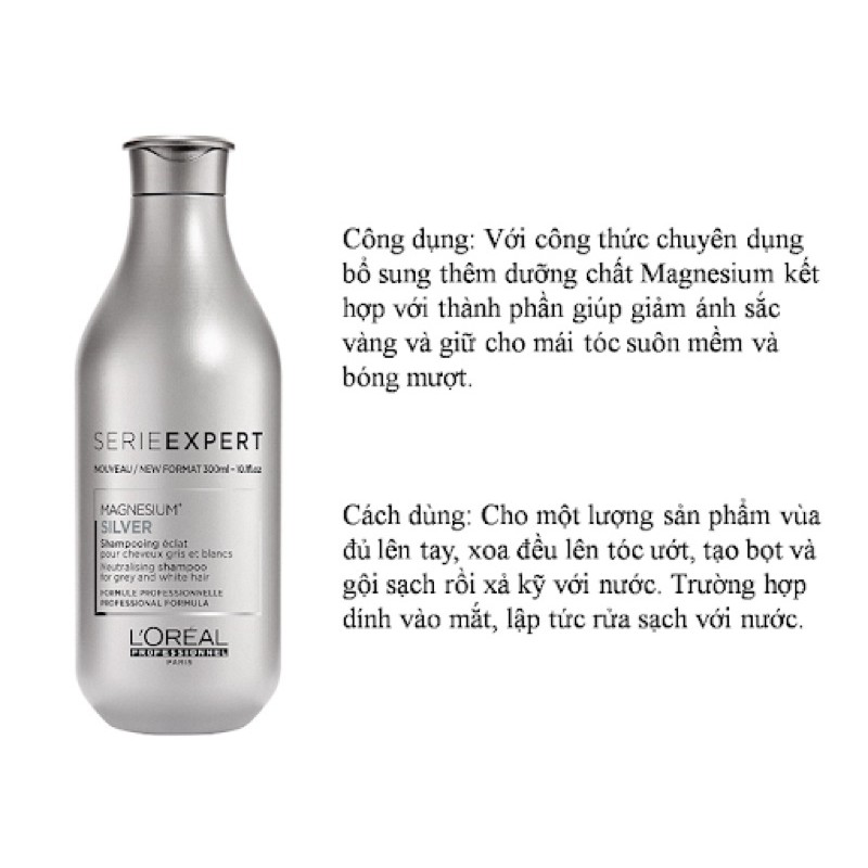 Dầu Gội Tím Loreal Silver Khử Ánh Sắc Vàng 300ml | BigBuy360 - bigbuy360.vn