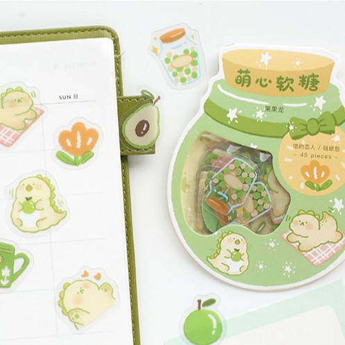 Set Bộ 45 Sticker Hình Dán Mèo Cún CUTE