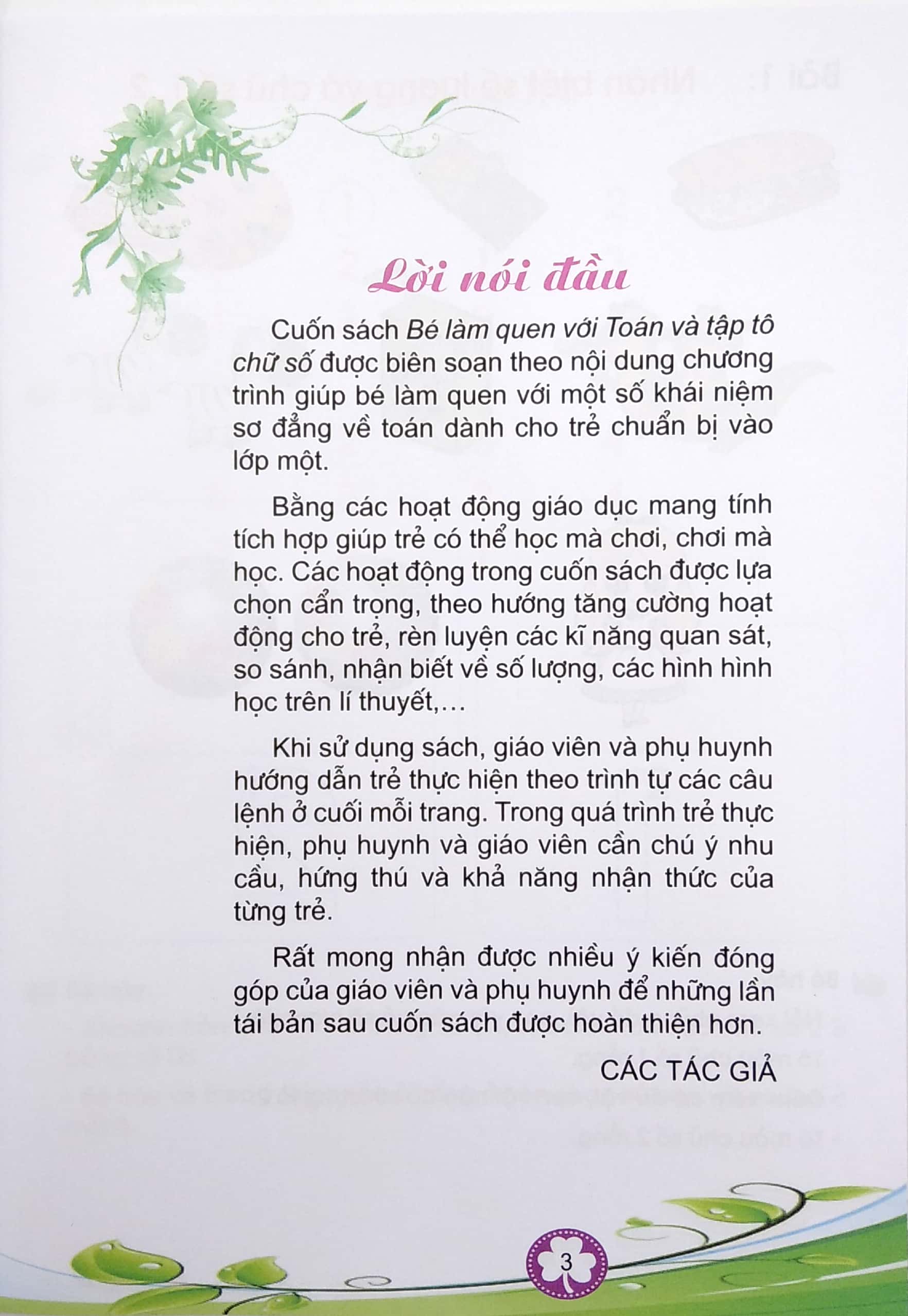 Sách Bé Làm Quen Với Toán Và Tập Tô Chữ Số - Quyển 1