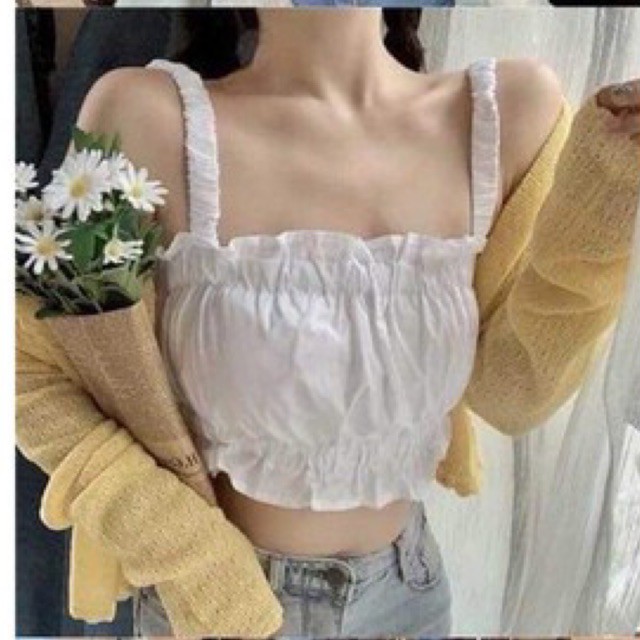 [ Mã WASTAPR giảm 10K đơn 50K] Áo croptop hai dây đũi H&S | BigBuy360 - bigbuy360.vn