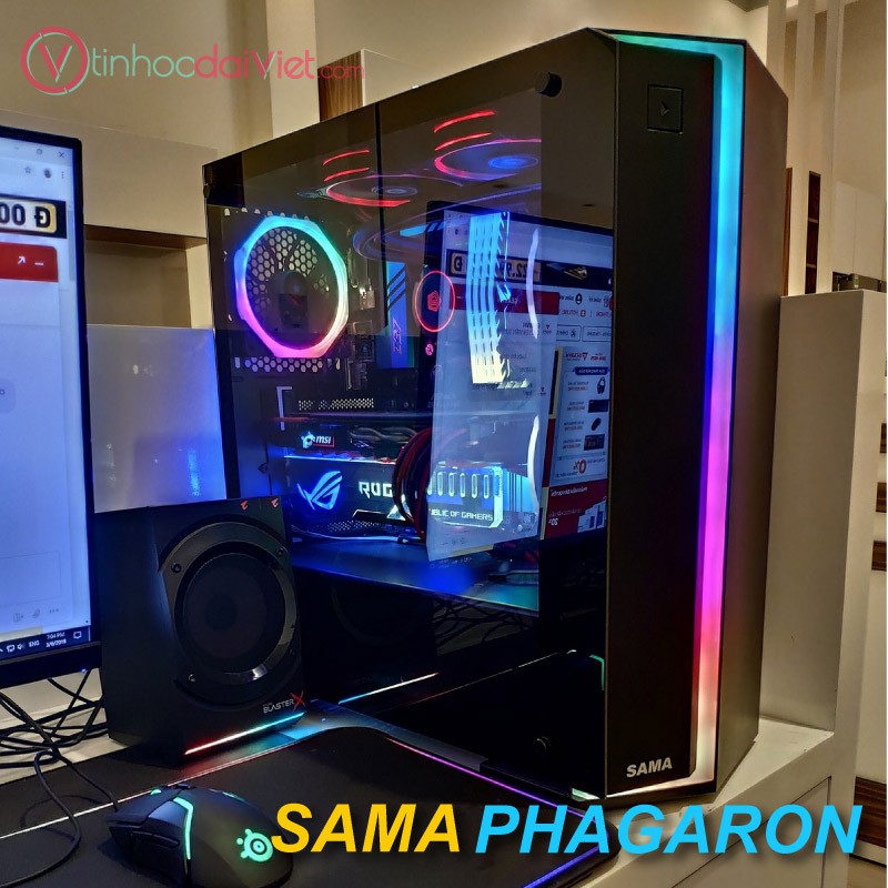 Case Máy Tính Sama Phagaron – Kèm Fan RGB - Chính Hãng