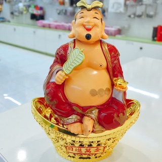 Ông địa ngồi đĩnh vàng chạy pin gật đầu 20x16