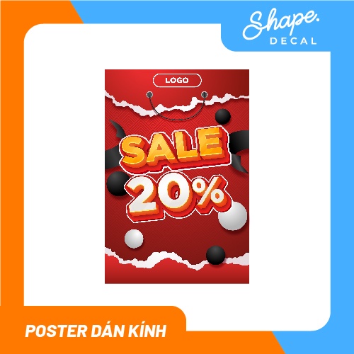 Decal Dán Kính Poster Sale - ảnh thật - chống nước