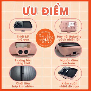 Nồi lẩu nướng hàn quốc 2 ngăn mẫu mới , nồi lẩu 2 ngan