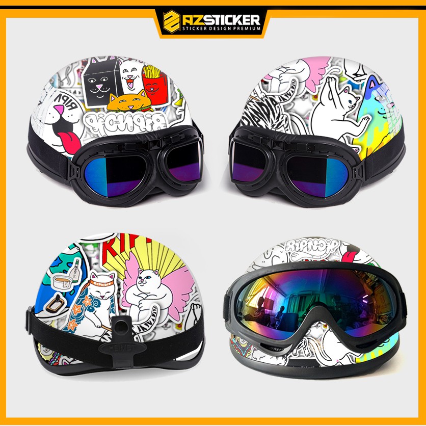 Sticker Mèo Ripndip Chống Thấm Nước Cắt Sẵn | STK114 | Hình Dán Trang Trí Mũ Bảo Hiểm Laptop Điện Thoại Bình Nước Đẹp