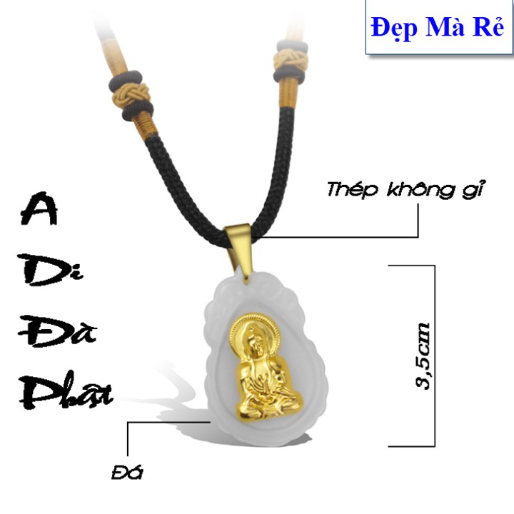 Dây dù vòng cổ nữ mặt phật a di đà - Cam kết 1 đổi 1 nếu hoen, gỉ sét