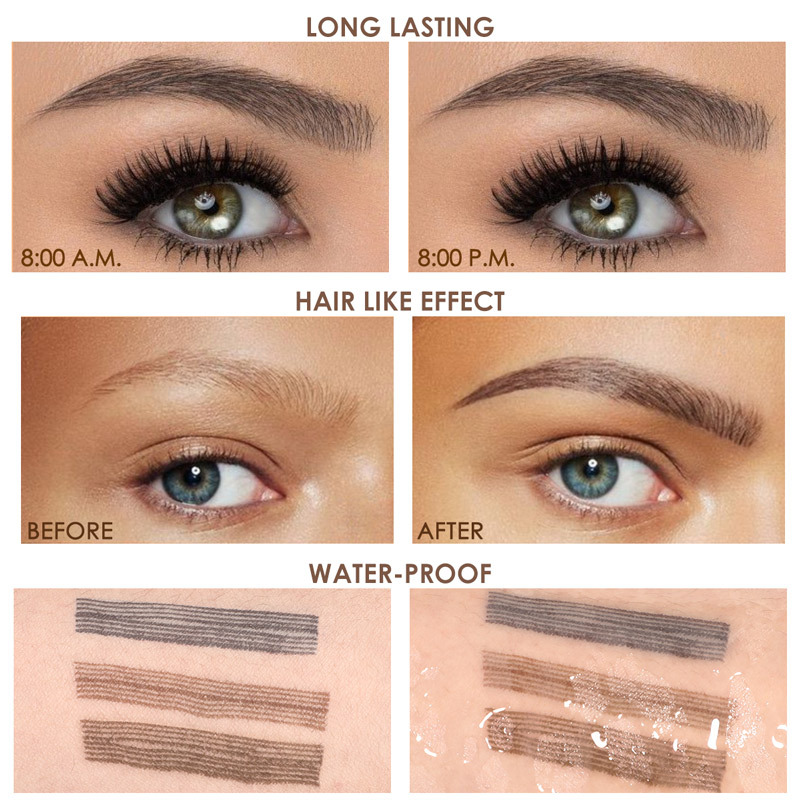 Bút kẻ lông mày Focallure dạng lỏng thiết kế đầu 4 ngòi chống thấm nước và mồ hôi lâu trôi