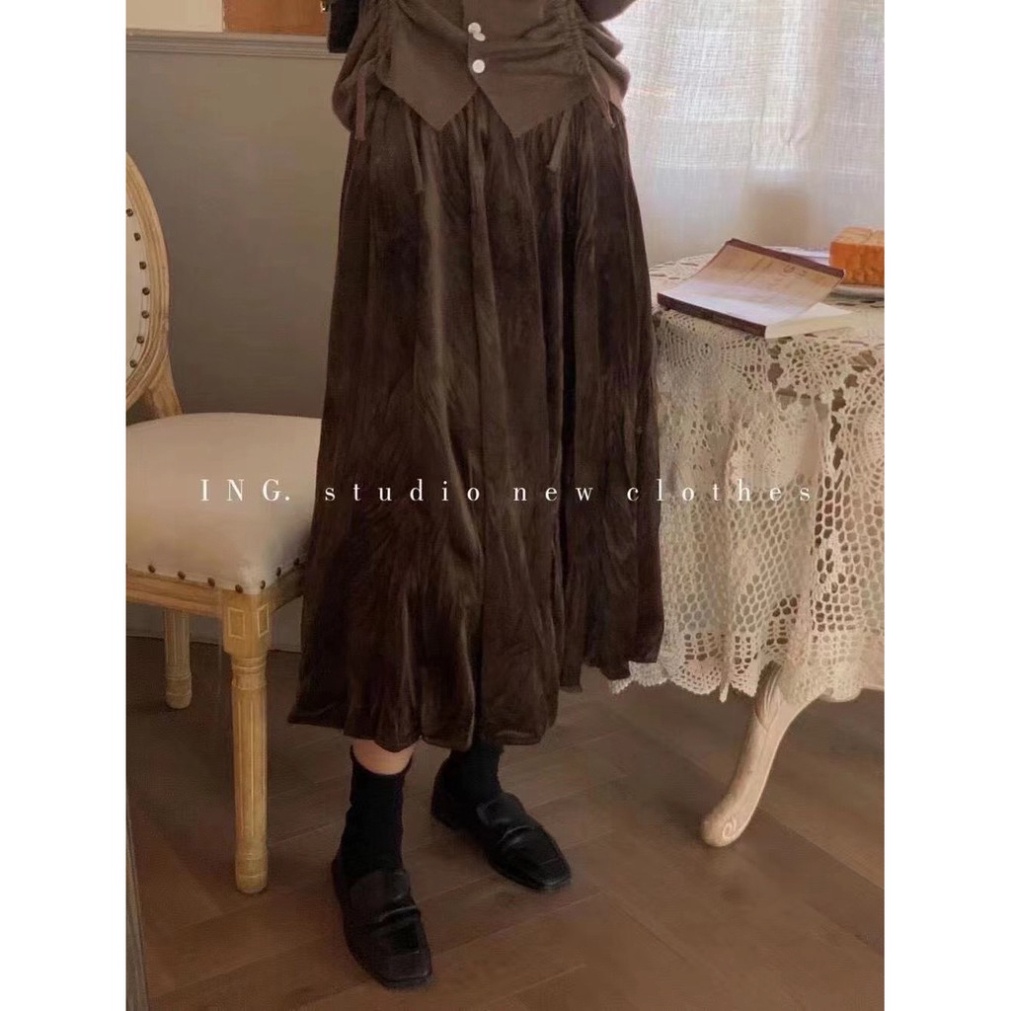 ⚡[ TOP BÁN CHẠY ] Chân váy nhung cạp chun freesize chất cực đẹp [ ẢNH THẬT ] 💯 | BigBuy360 - bigbuy360.vn