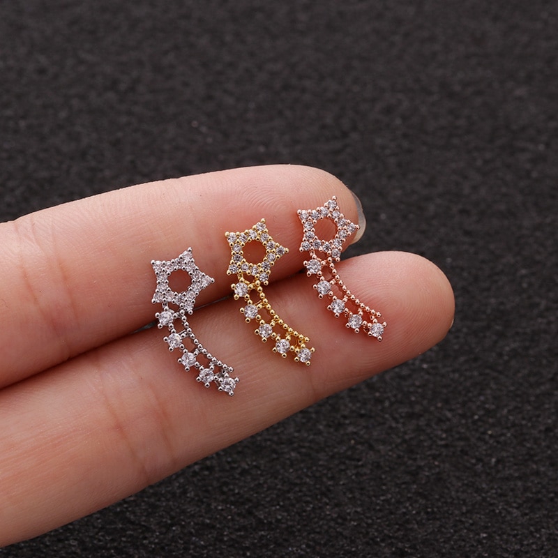 1 Khuyên vành tai hình hoa / vương miện / ngôi sao