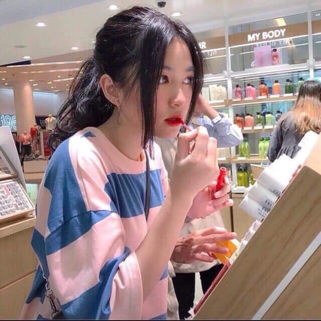 Áo thun hè sọc kẻ hồng xanh striped tee in PINK BLUE UNISEX