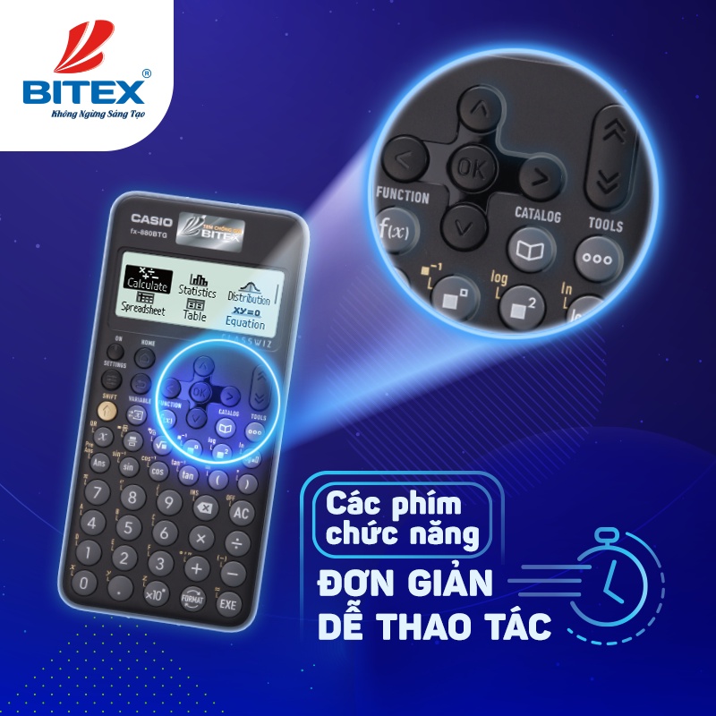 Máy Tính CASIO FX-880BTG , Phiên bản cải tiến , Cầm Tay , bỏ túi , đi học , bảo hành 7 năm , longtime